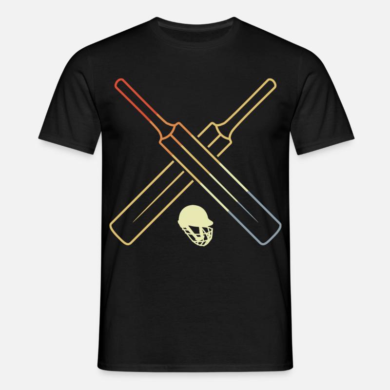 Vintage Cricket utrustning - T-shirt herr - svart