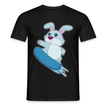 Rabbit Snowboarder Snowboard - Men's T-Shirt - black - Front - AI Model Male 178 light (178cm)