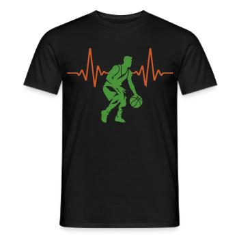 ECG Heartbeat Basketball Pulse | Couleurs changeantes - T-shirt homme - noir - Devant - AI Model Male 178 light (178cm)