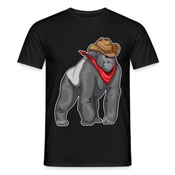 Gorilla Cowboy Cowboy Chapeau - T-shirt homme - noir - Devant - AI Model Male 178 light (178cm)