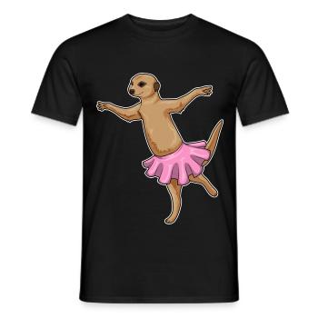 Meerkat Ballerina Ballet Dance - Men's T-Shirt - black - Front - AI Model Male 178 light (178cm)