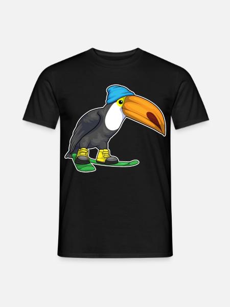 Toucan Skieur Ski Sports d’hiver - T-shirt homme - noir