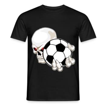 Skull Soccer Player Soccer - Men's T-Shirt - black - Front - AI Model Male 178 light (178cm)