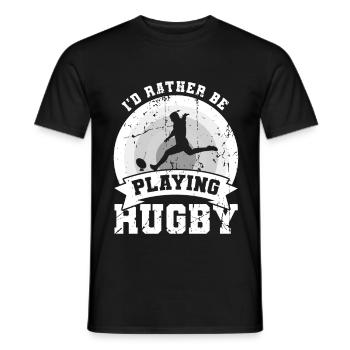 Ich würde lieber Rugby spielen - Männer T-Shirt - Schwarz - Vorne - AI Model Male 178 light (178cm)
