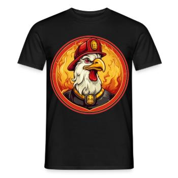 Hahn Fire Brigade - Men's T-Shirt - black - Front - AI Model Male 178 light (178cm)