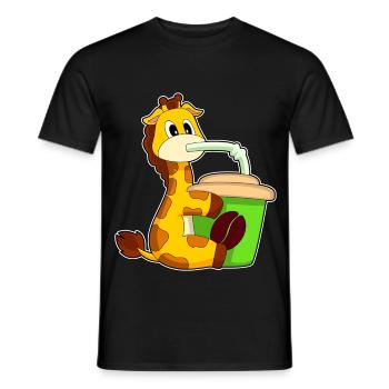 Giraffe Coffee to go Becher - Männer T-Shirt - Schwarz - Vorne - AI Model Male 178 light (178cm)
