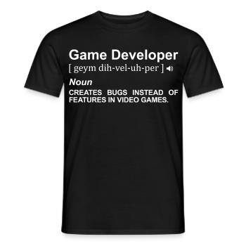 Signification du développeur de jeux - T-shirt homme - noir - Devant - AI Model Male 178 light (178cm)
