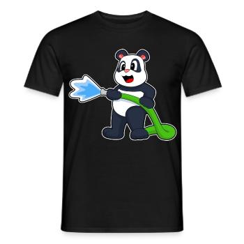 Panda Feuerwehrmann Feuerwehrschlauch Feuerwehr - Männer T-Shirt - Schwarz - Vorne - AI Model Male 178 light (178cm)