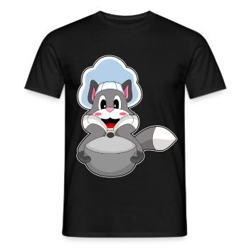 Cat Cook Cooking Pot Cooking - Men's T-Shirt - black - Front - AI Model Male 178 light (178cm)