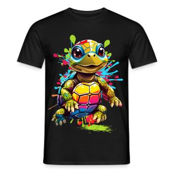 Turtle - Men's T-Shirt - black - Front - AI Model Male 178 light (178cm)