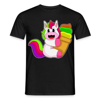 Einhorn Waffeleis - Männer T-Shirt - Schwarz - Vorne - AI Model Male 178 light (178cm)