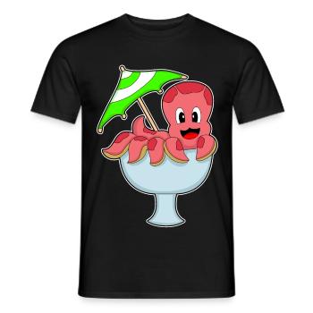 Krake Geburtstag Partyschirmchen - Männer T-Shirt - Schwarz - Vorne - AI Model Male 178 light (178cm)