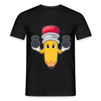 Pencil Bodybuilder Dumbbells Bodybuilding - T-shirt homme - noir - Devant - AI Model Male 178 light (178cm)
