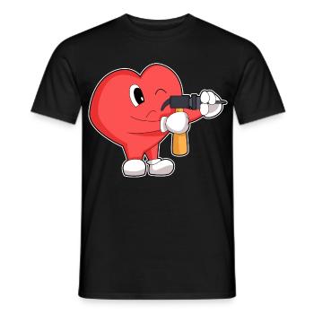 Herz Handwerker Bohrmaschine Handwerk - Männer T-Shirt - Schwarz - Vorne - AI Model Male 178 light (178cm)