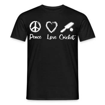 Peace Love Cricket - Men's T-Shirt - black - Front - AI Model Male 178 light (178cm)