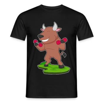 Bodybuilder Bull Bodybuilder Haltères Bodybuilding - T-shirt homme - noir - Devant - AI Model Male 178 light (178cm)