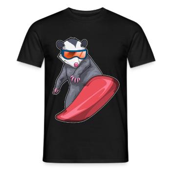 Beutelratte Snowboarder Snowboard - Männer T-Shirt - Schwarz - Vorne - AI Model Male 178 light (178cm)