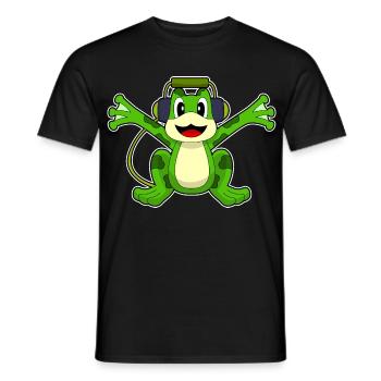 Musique casque Frog - T-shirt homme - noir - Devant - AI Model Male 178 light (178cm)