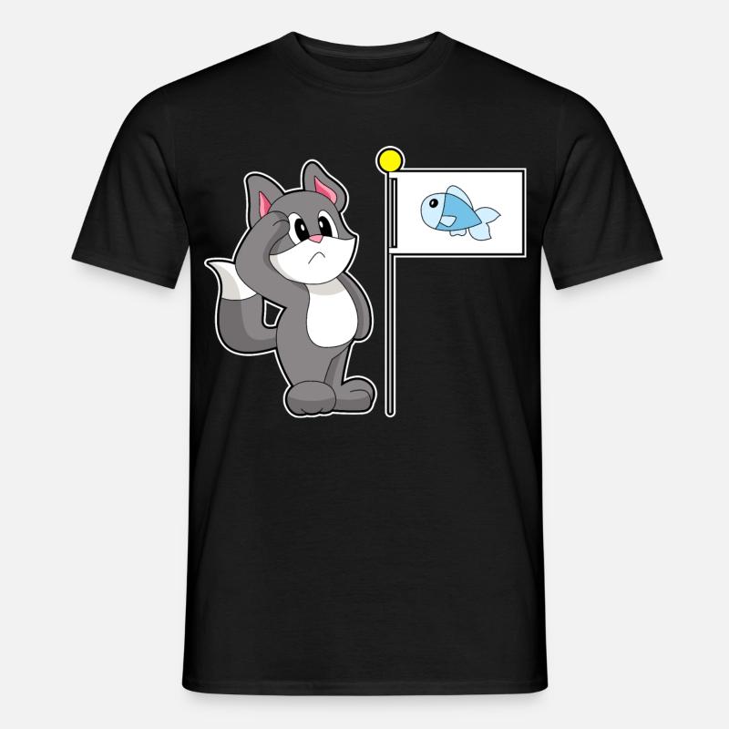 Drapeau de chat - T-shirt homme - noir