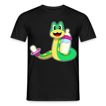 Lait pour biberon Snake - T-shirt homme - noir - Devant - AI Model Male 178 light (178cm)