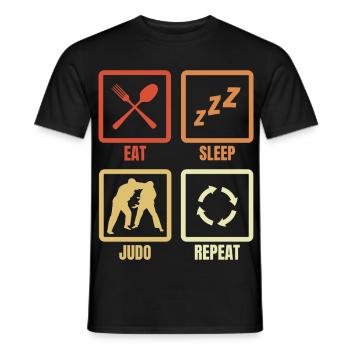 Manger Dormir Judo Répéter - T-shirt homme - noir - Devant - AI Model Male 178 light (178cm)