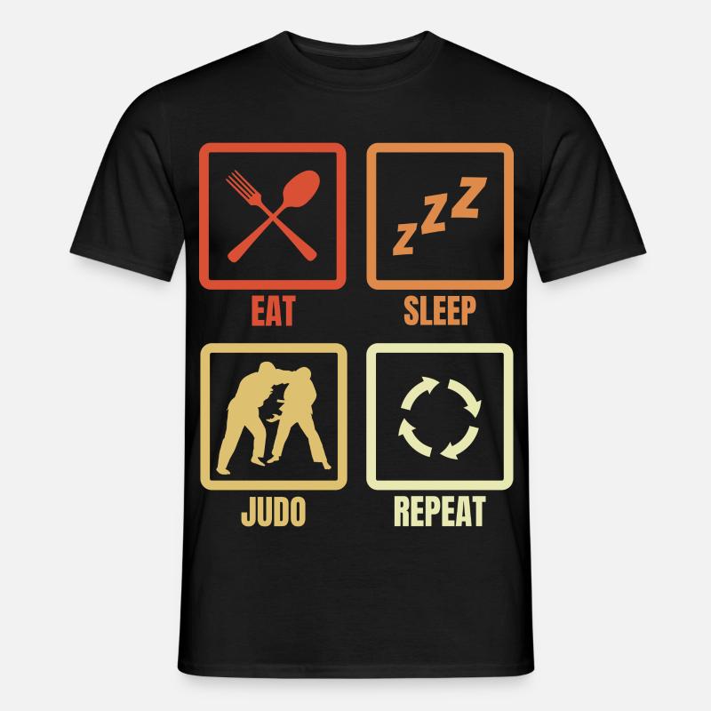 Eat Sleep Judo Repeat - Männer T-Shirt - Schwarz