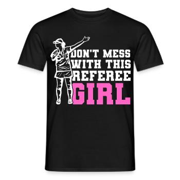 Fußball Schiedsrichterin - Männer T-Shirt - Schwarz - Vorne - AI Model Male 178 light (178cm)