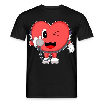 Herz Krankenschwester Stethoskope - Männer T-Shirt - Schwarz - Vorne - AI Model Male 178 light (178cm)