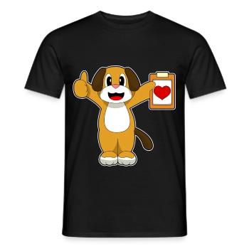 Dog Heart - Men's T-Shirt - black - Front - AI Model Male 178 light (178cm)