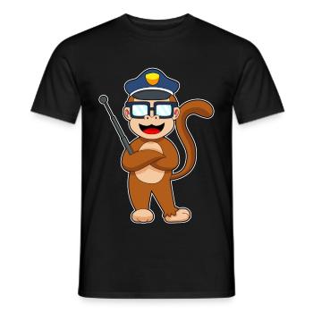 Monkey Policeman Matraque Police - T-shirt homme - noir - Devant - AI Model Male 178 light (178cm)