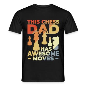 Schach Papa - Männer T-Shirt - Schwarz - Vorne - AI Model Male 178 light (178cm)