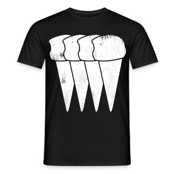 Cornets de crème glacée - T-shirt homme - noir - Devant - AI Model Male 178 light (178cm)