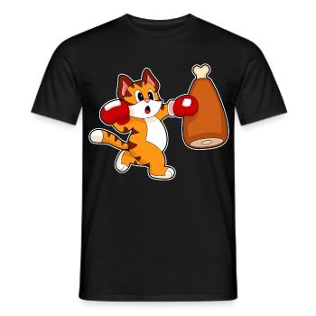Tiger Boxer Punching Bag Boxing - Men's T-Shirt - black - Front - AI Model Male 178 light (178cm)