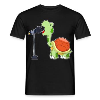 Chant Turtle Singer Microphone Chant - T-shirt homme - noir - Devant - AI Model Male 178 light (178cm)