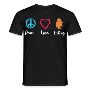 Peace Love Fishing - Men's T-Shirt - black - Front - AI Model Male 178 light (178cm)
