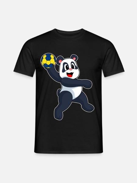 Panda Handball Player Handball - Men's T-Shirt - black