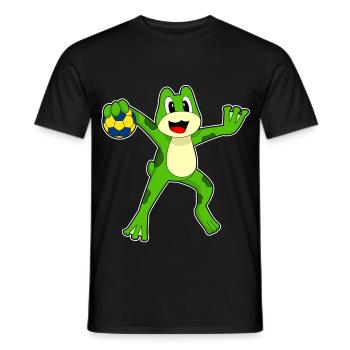 Frog Handball Player Handball - Men's T-Shirt - black - Front - AI Model Male 178 light (178cm)