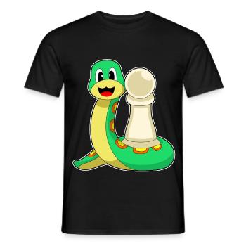 Échecs en forme de serpent en pion - T-shirt homme - noir - Devant - AI Model Male 178 light (178cm)