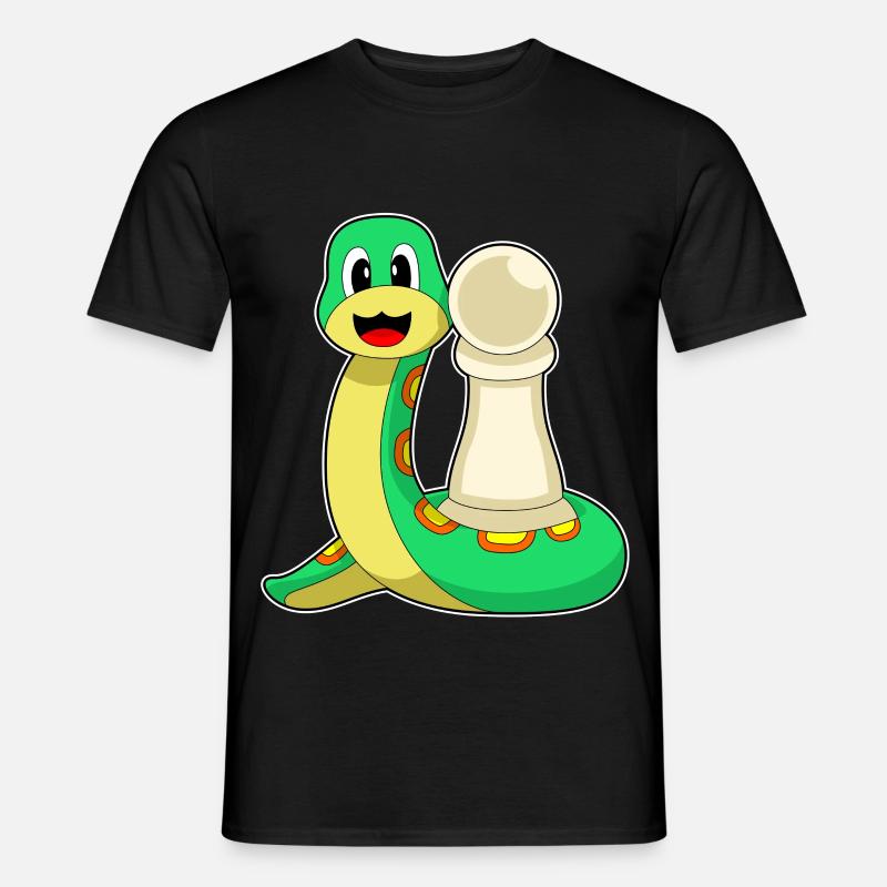 Schachfigur Bauer Schlange Schach - Männer T-Shirt - Schwarz