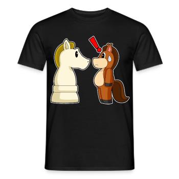 Horse Chess Piece Knight Chess - Men's T-Shirt - black - Front - AI Model Male 178 light (178cm)