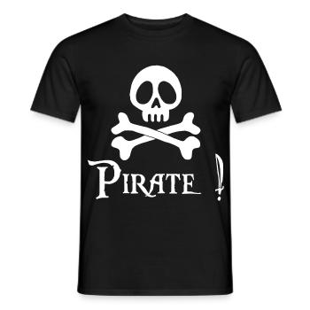 Pirate! (white) - Men's T-Shirt - black - Front - AI Model Male 178 light (178cm)