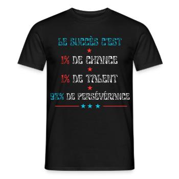 Motivation pour le succés - T-shirt homme - noir - Devant - AI Model Male 178 light (178cm)