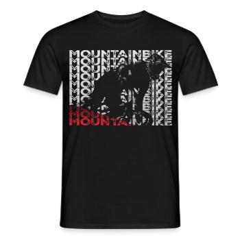 mountainbike silhouette rider text block - Männer T-Shirt - Schwarz - Vorne - AI Model Male 178 light (178cm)