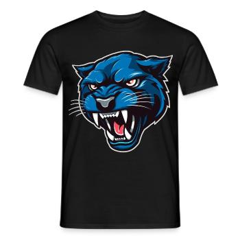 Panther Head Blue - Men's T-Shirt - black - Front - AI Model Male 178 light (178cm)