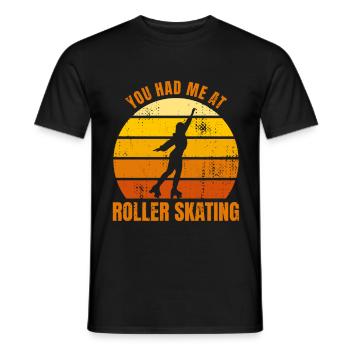Rollschuhlaufen - Männer T-Shirt - Schwarz - Vorne - AI Model Male 178 light (178cm)