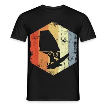 Dessin de planche à voile - T-shirt homme - noir - Devant - AI Model Male 178 light (178cm)