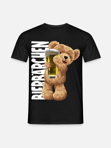 Bierliebendes Plüschbär Motiv Bierfreund - Männer T-Shirt - Schwarz