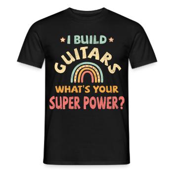 Je construis des guitares quel est votre super pouvoir? - T-shirt homme - noir - Devant - AI Model Male 178 light (178cm)