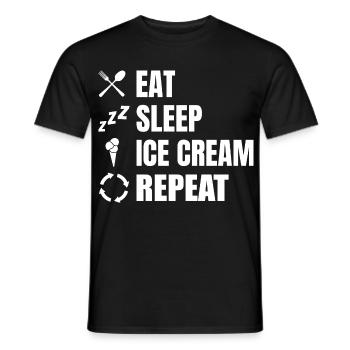 Eat Sleep Ice Cream Repeat - Männer T-Shirt - Schwarz - Vorne - AI Model Male 178 light (178cm)