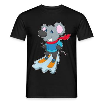 Mouse Skier Ski Winter Sports - Men's T-Shirt - black - Front - AI Model Male 178 light (178cm)